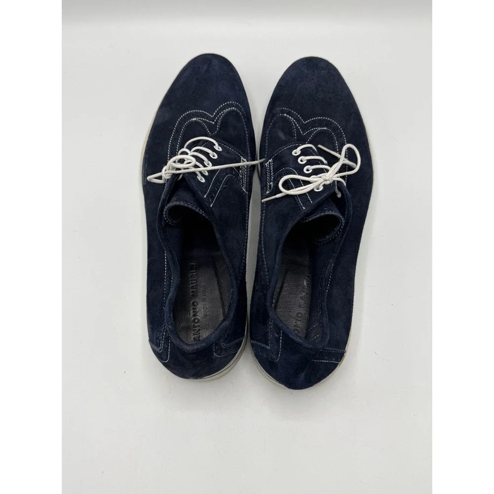 Antonio Maurizi 6833 Wingtip Navy Suede Mens Size 12 EU 45 No Box